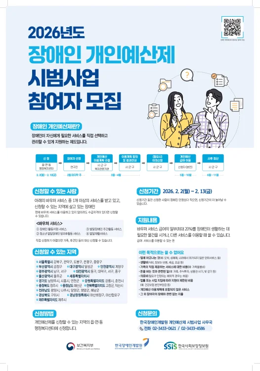 담양군, ‘장애인 개인예산제’ 시범사업 선정, 5월 본격 시행