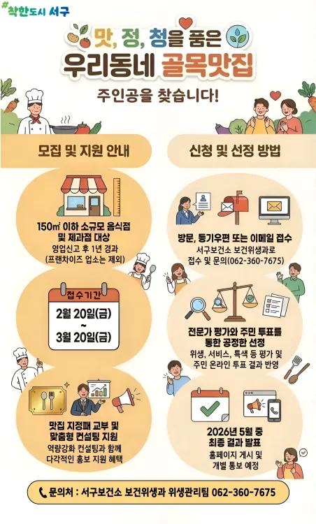 서구, ‘우리동네 골목맛집’ 참여 업소 모집