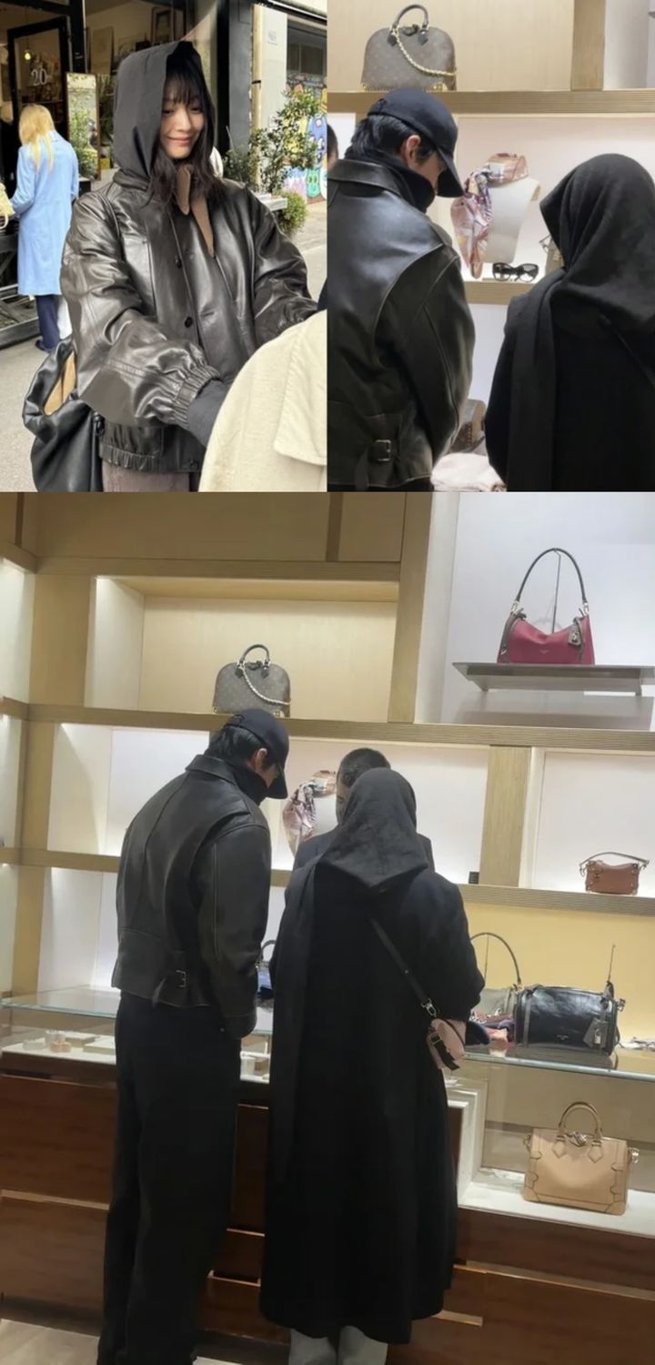 김우빈♥신민아, 바르셀로나 명품매장서 포착…